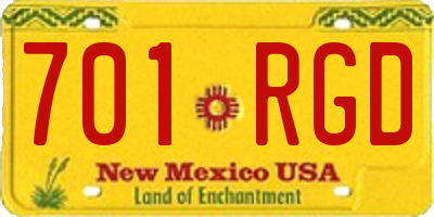 NM license plate 701RGD