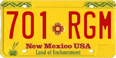 NM license plate 701RGM