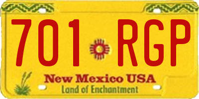 NM license plate 701RGP