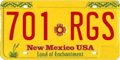 NM license plate 701RGS