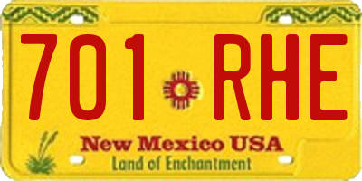 NM license plate 701RHE