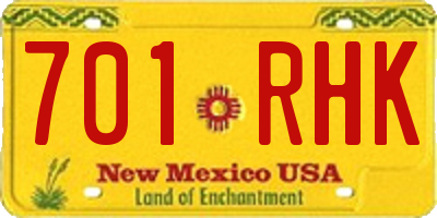 NM license plate 701RHK