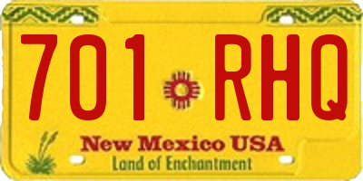 NM license plate 701RHQ