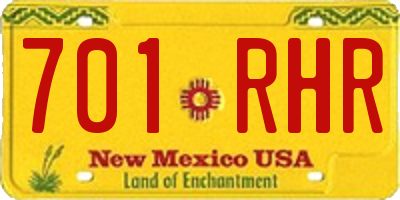 NM license plate 701RHR