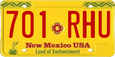 NM license plate 701RHU