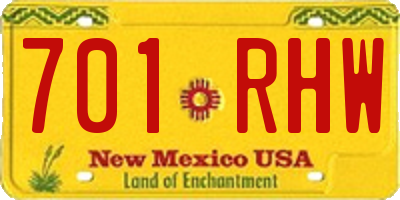 NM license plate 701RHW
