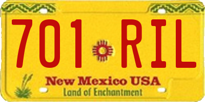 NM license plate 701RIL