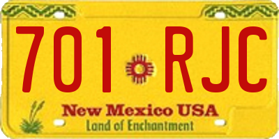 NM license plate 701RJC