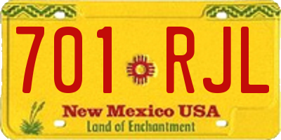 NM license plate 701RJL