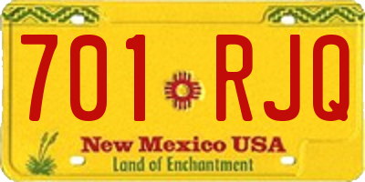 NM license plate 701RJQ