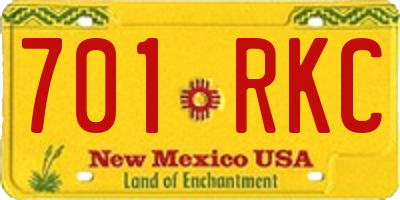 NM license plate 701RKC