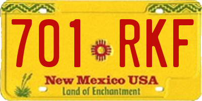 NM license plate 701RKF