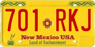 NM license plate 701RKJ