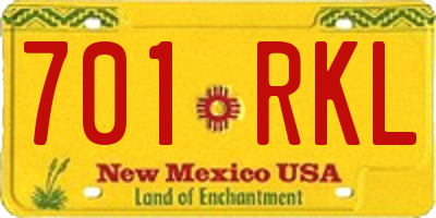 NM license plate 701RKL