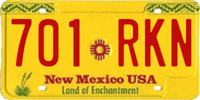 NM license plate 701RKN