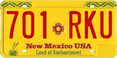 NM license plate 701RKU