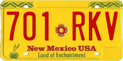 NM license plate 701RKV