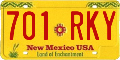 NM license plate 701RKY