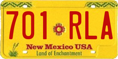 NM license plate 701RLA