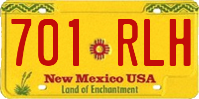 NM license plate 701RLH