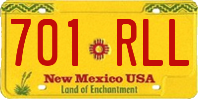 NM license plate 701RLL