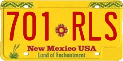 NM license plate 701RLS