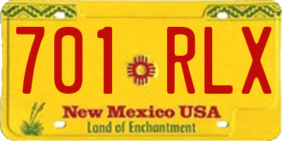 NM license plate 701RLX