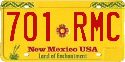 NM license plate 701RMC