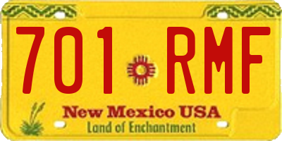 NM license plate 701RMF