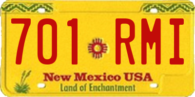 NM license plate 701RMI