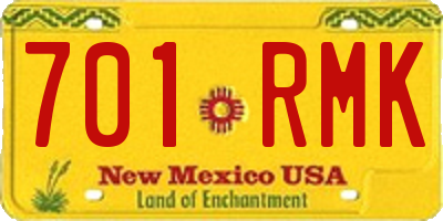 NM license plate 701RMK