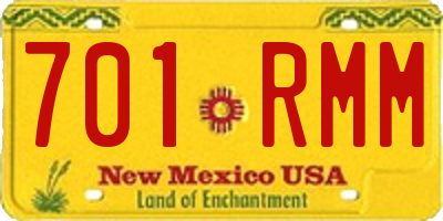 NM license plate 701RMM