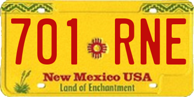 NM license plate 701RNE