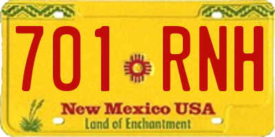 NM license plate 701RNH