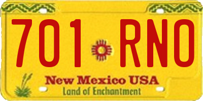 NM license plate 701RNO