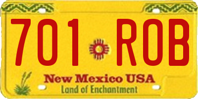 NM license plate 701ROB