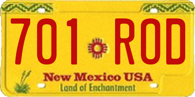 NM license plate 701ROD