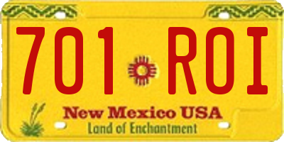 NM license plate 701ROI