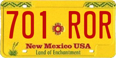 NM license plate 701ROR