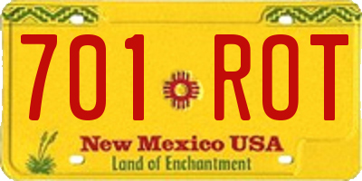 NM license plate 701ROT