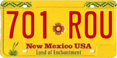 NM license plate 701ROU