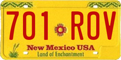 NM license plate 701ROV