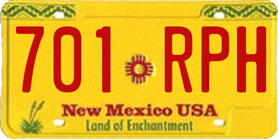 NM license plate 701RPH