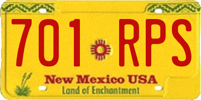 NM license plate 701RPS
