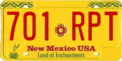 NM license plate 701RPT
