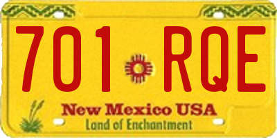 NM license plate 701RQE