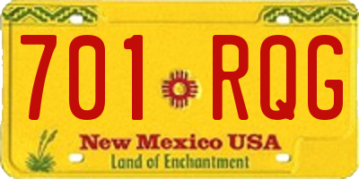 NM license plate 701RQG