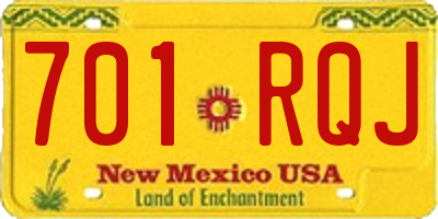 NM license plate 701RQJ