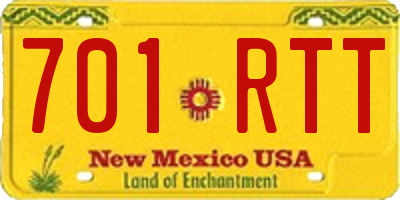 NM license plate 701RTT
