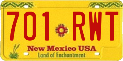 NM license plate 701RWT